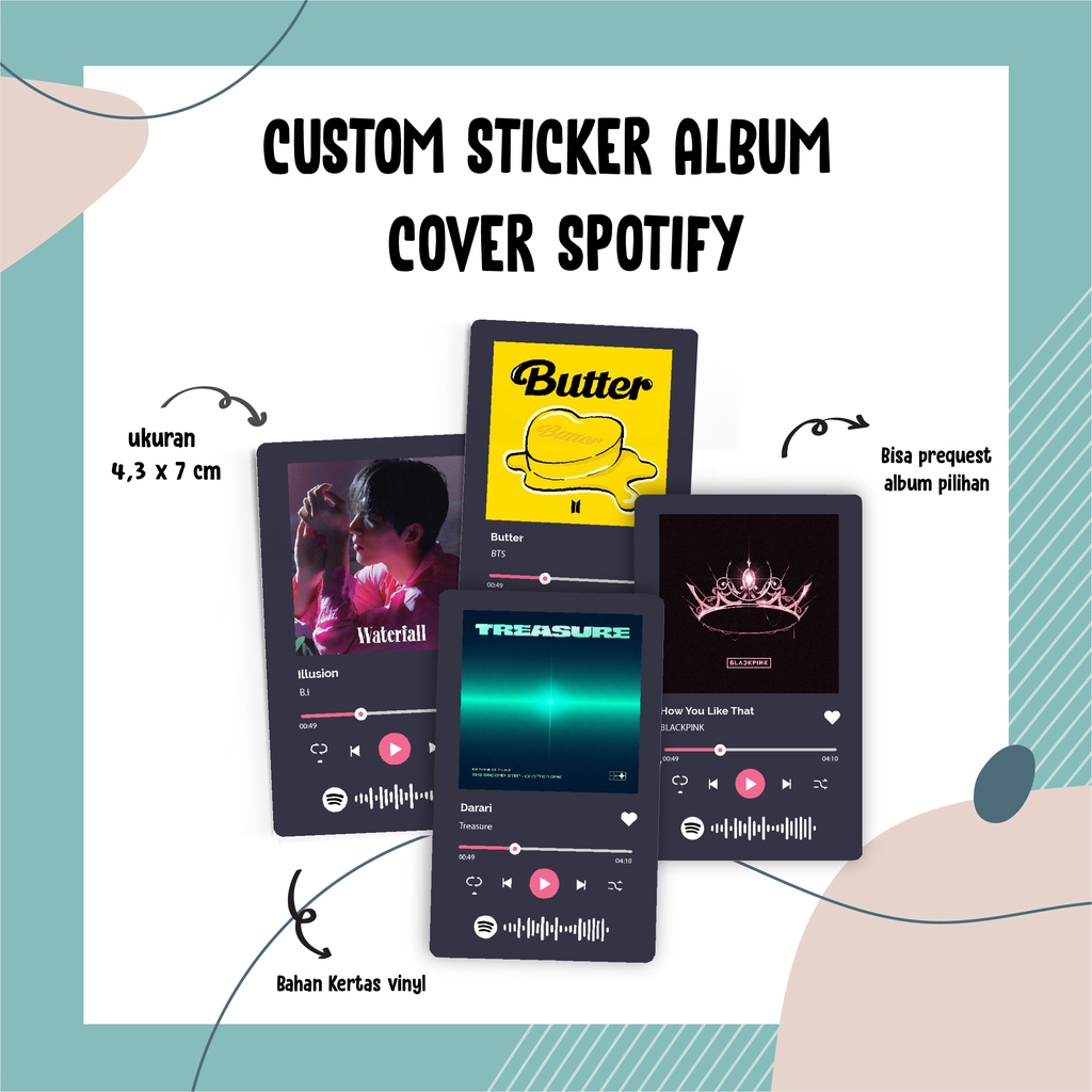 

CUSTOM STICKER ALBUM COVER SPOTIFY STIKER MUSIC KPOP BTS BLACKPINK