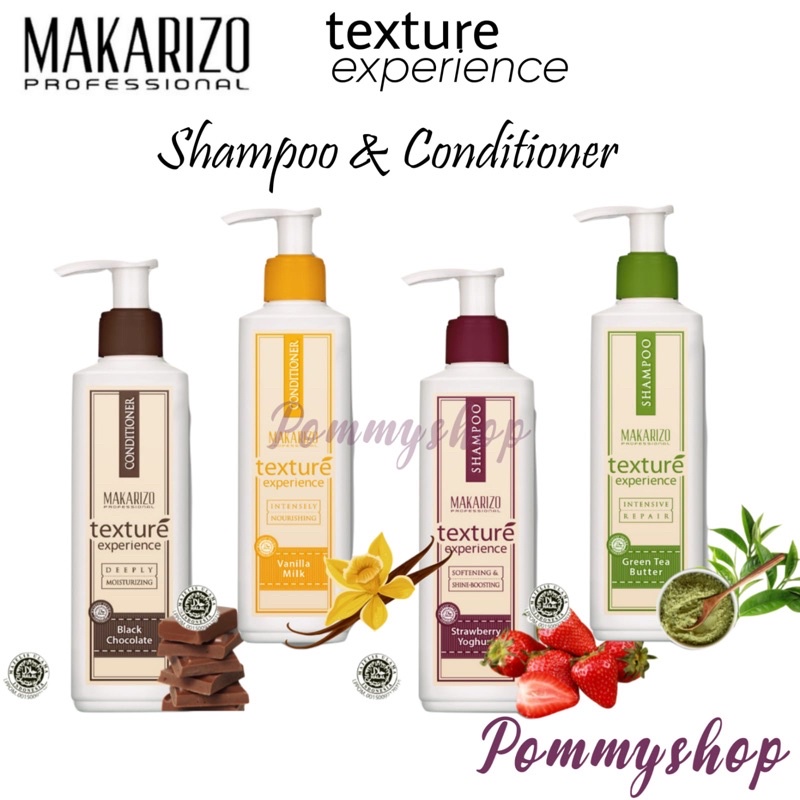 Makarizo Professional Texture Experience Shampoo &amp; Conditioner 250ml / Strawberry Yoghurt / Black Chocolate / Vanilla Milk / Green Tea Butter / Mint Sorbet