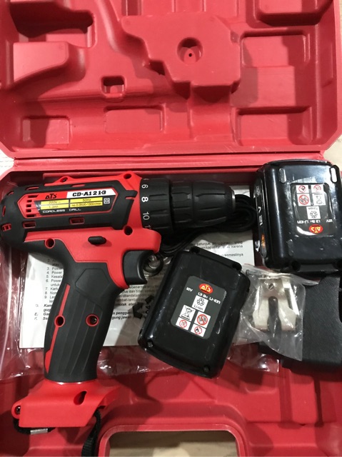 Mesin Bor Listrik Cordless ATS 10 mm - Lithium Ion Cordless Drill 10mm Variable Speed CD-A121-3