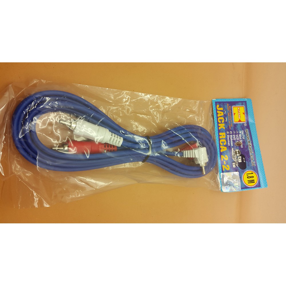 Kabel AUDIO RCA 2 K 2 Male Merk KITANI ( Cable RCA ) Panjang 1.8m