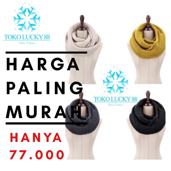 Scarf Syal Wool Infinity Scarf