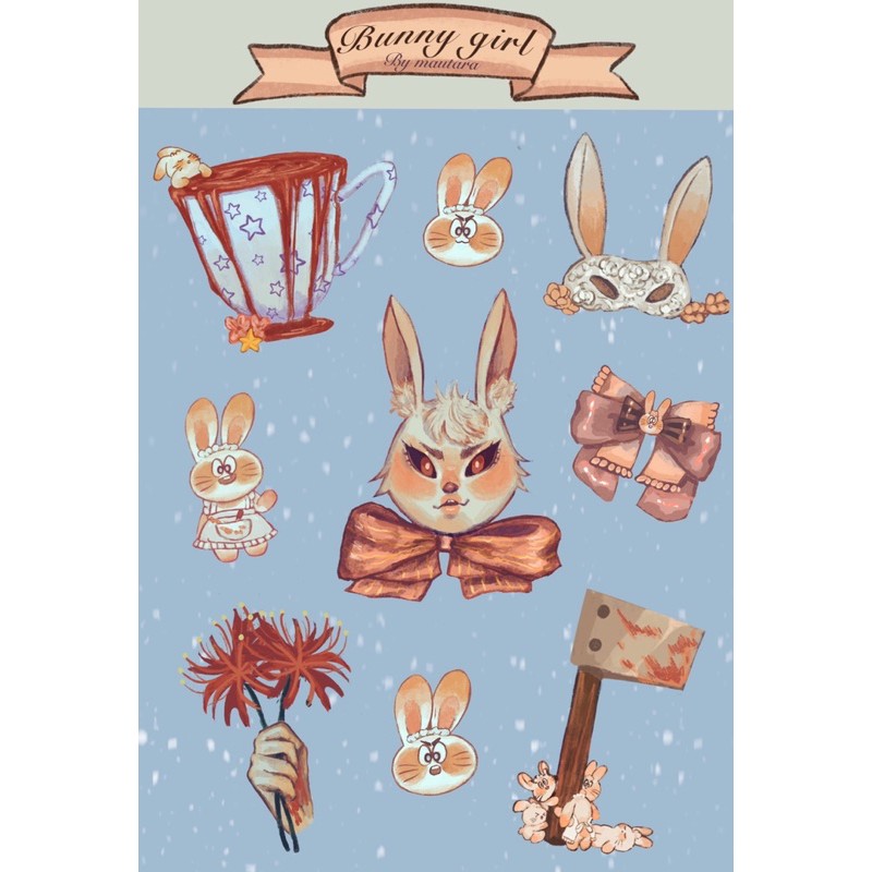 

bunny girl sticker set