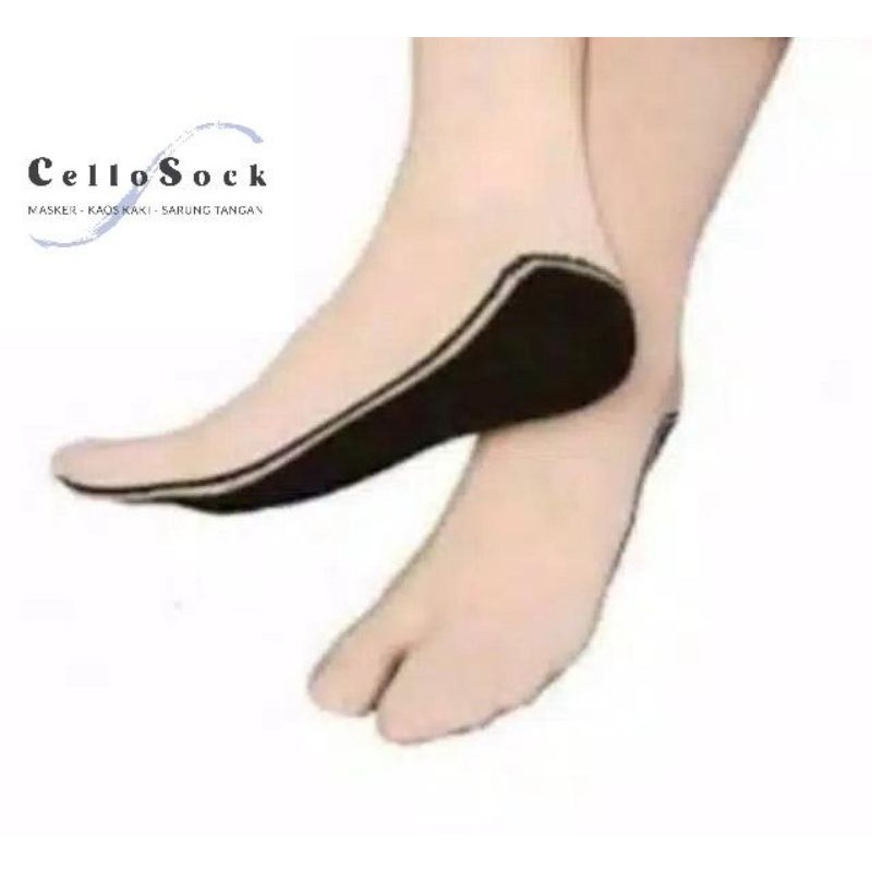 Kaos Kaki Jempol BAHAN NYLON / Kaos Kaki Muslimah / Kaos Kaki Wanita / Crem Polos /Tapak Hitam