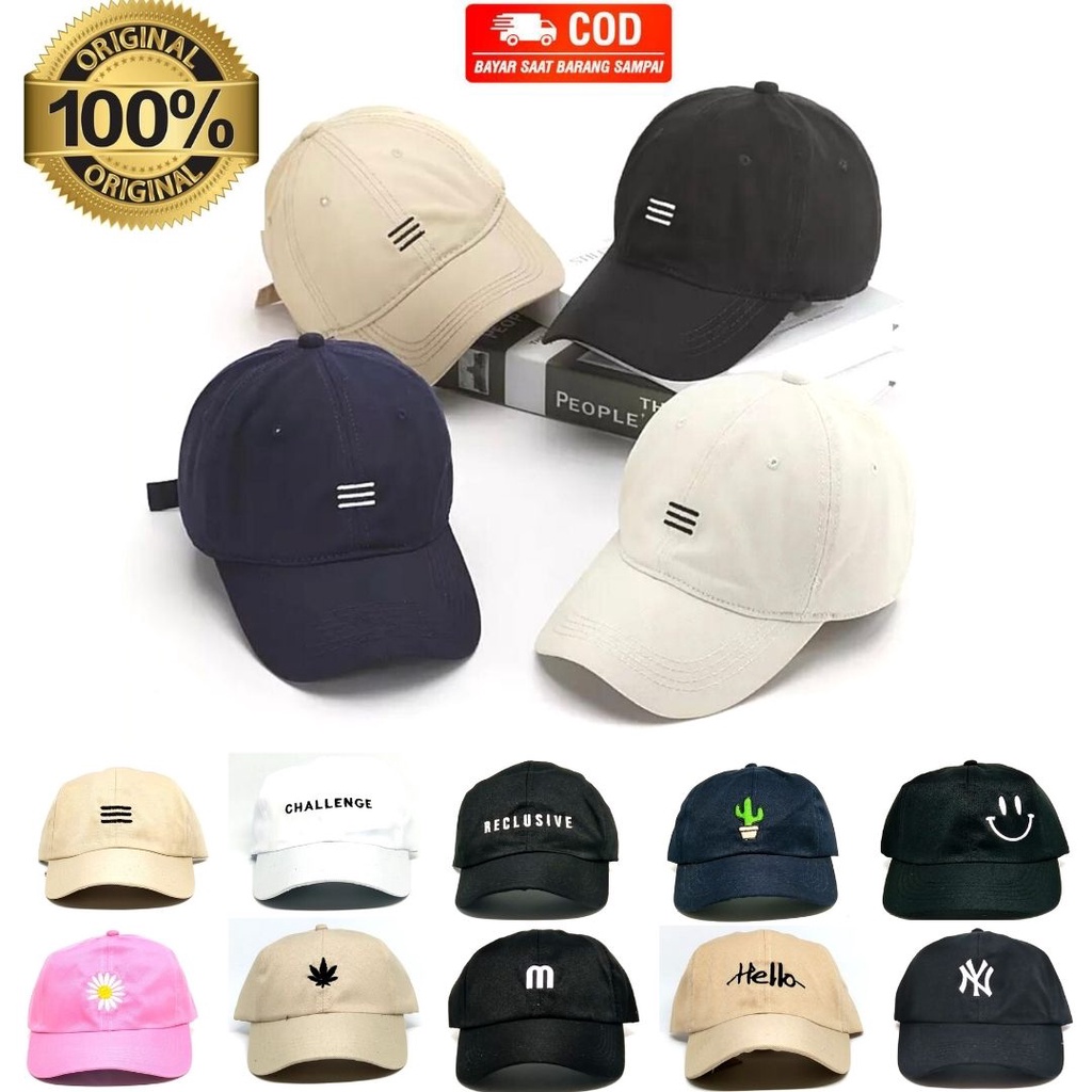 Topi baseball garis tiga new era challange bunga daisy kaktus hello smile hurup m daun kecil ring termurah premium dan pertamax pria wanita kpop korea