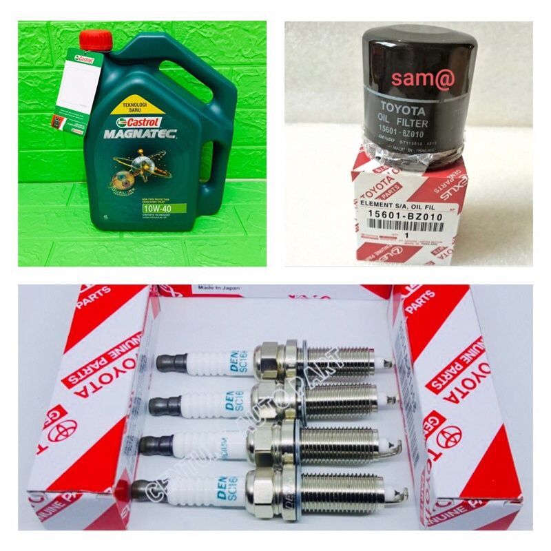 castrol magnatec 10w 40 4L paket busi 4pc filter oli avanza lama xenia old