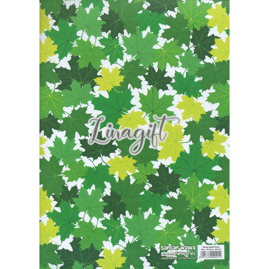 ( 5 Lembar ) GREEN SANWA - KERTAS KADO EDISI HIJAU DAN LEBARAN - GIFT WRAP PAPER GREEN COLOR EDITION POLKADOT STARS STRIPES LEAVES FLOWERS LEBARAN SELAMAT IDUL FITRI HAPPY IDUL ADHA EID MUBARAK