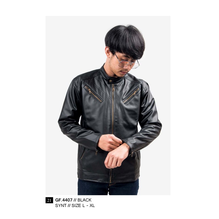 JAKET PRIA BLACK L sd XL