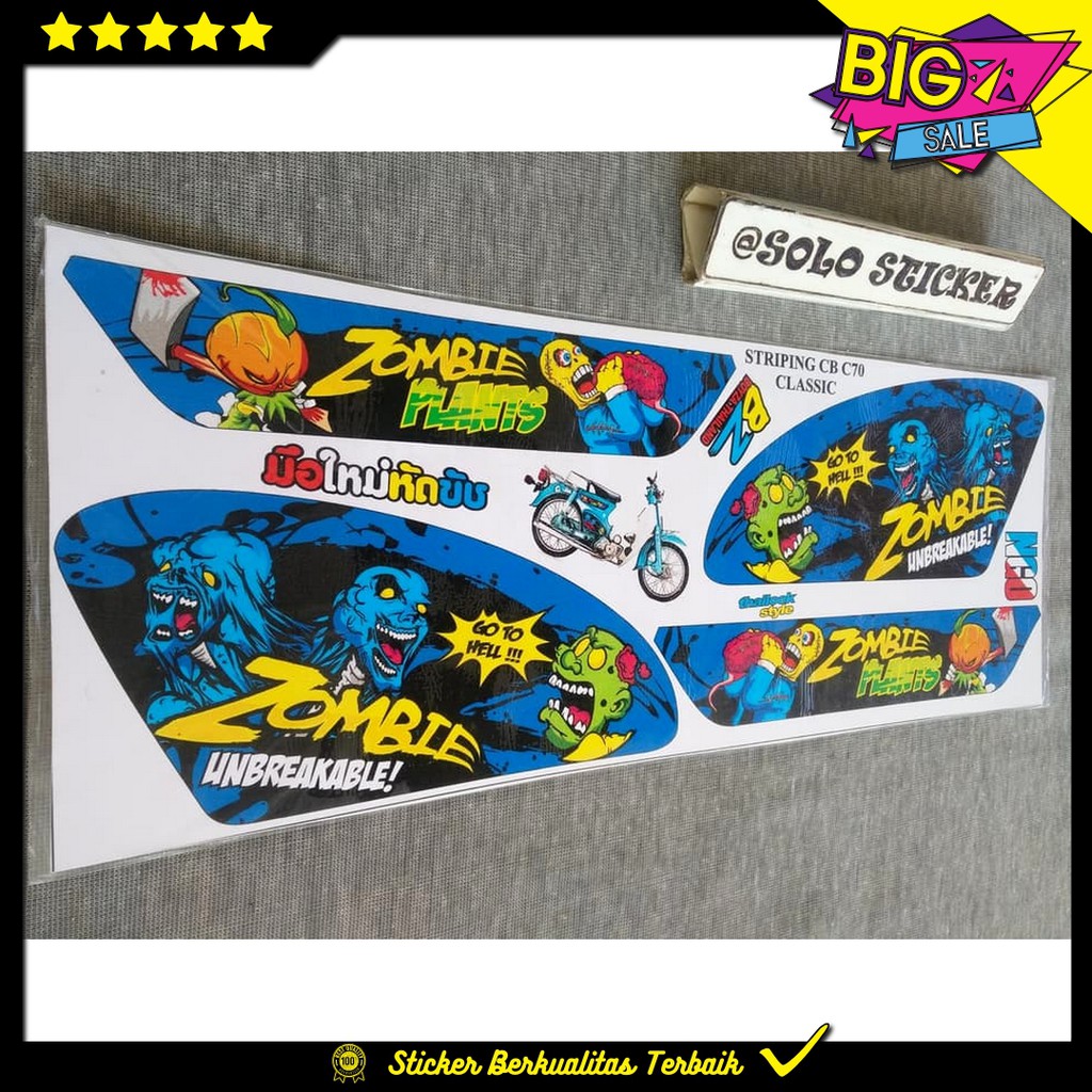 Stiker Striping Sticker Variasi Honda C70 Pitung Zombie A04 Shopee Indonesia