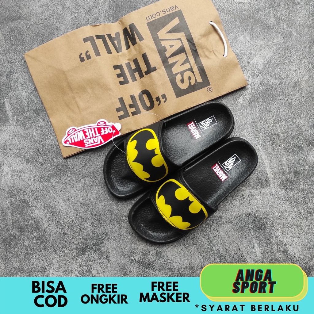 SANDAL SLOP ANAK VANS LAKI LAKI PEREMPUAN MOTIF BATMAN / SENDAL SLIDE KIDS DISTRO KASUAL KEKINIAN