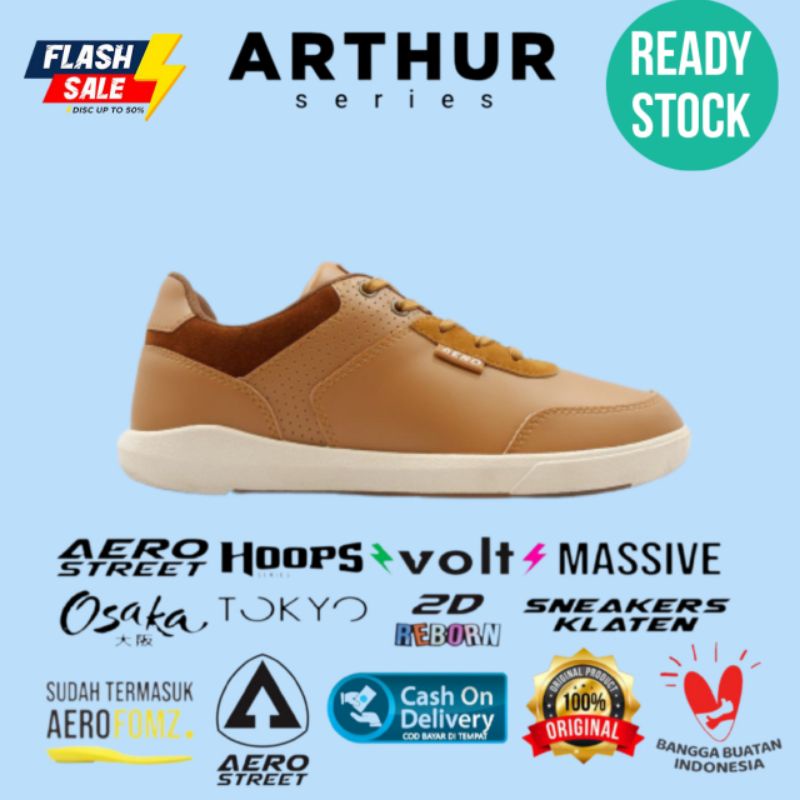Aerostreet Arthur Coklat Muda - Sepatu Casual Sport pria