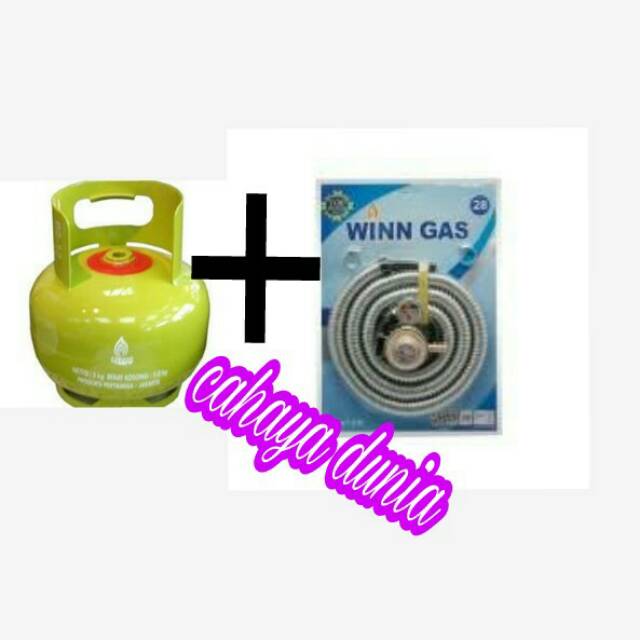 TABUNG GAS 3KG FULL PERTAMINA+SELANG PAKET WINN GAS/TECVA