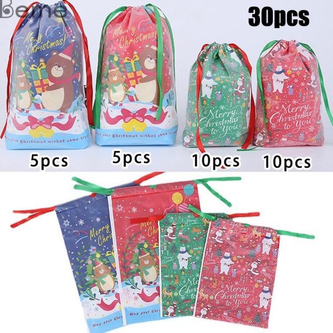 

30PCS DRAWSTRING CANDY BAG CHRISTMAS GIFT PACKAGING BAG GIFT STORAGE B DC452CD3