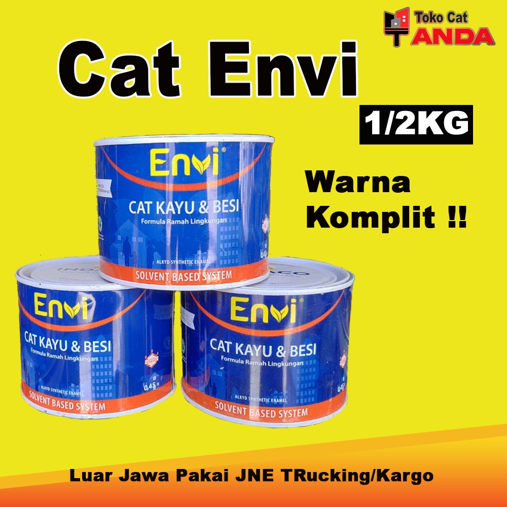 Cat Envi Besi - Cat minyak - Cat Kayu - Cat Envi - Cat Sintetis 1/2kg