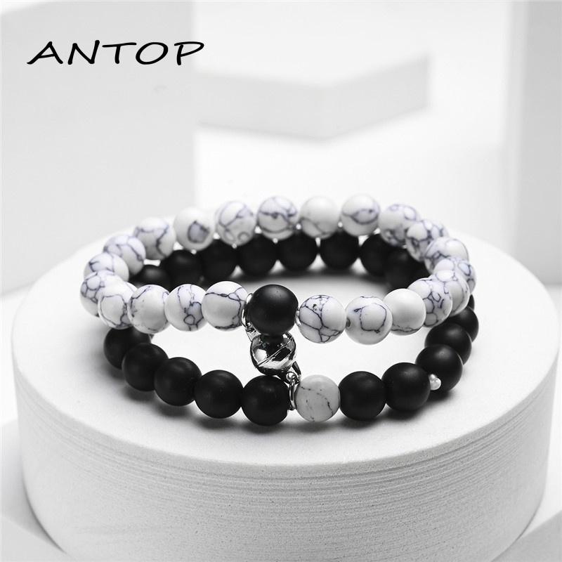 2 Pcs/set Pasang Gelang Couple Magnet Gelang Tali Couple Attract Persahabatan Bracelets Untuk Wanita Pria Fashion Perhiasan Aksesori ANTOP