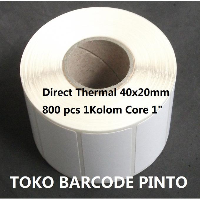 

Produk Baru ! 40X20Mm 800Pcs,Direct Thermal,1Line,Core1",Gap,Label Stiker Barcode
