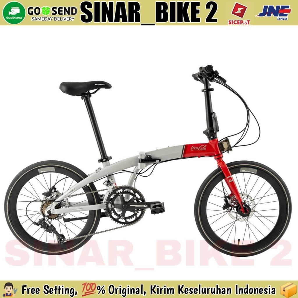 Sepeda Lipat 20 Inch ELEMENT Folding Bike Ecosmo Z8 451 Edisi Coca Cola