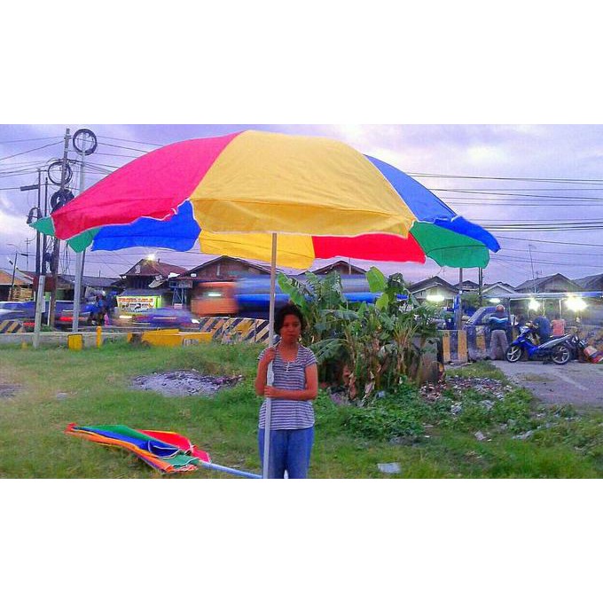 Payung Pantai Jumbo 300Cm Pelangi Payung Tenda-Bazar-Cafe-Pkl