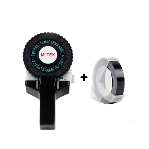 MOTEX Dymo Embossing Label Maker Printer Label DIY Manual Typewriter Tape Capital Mesin Pembuat-Hitam