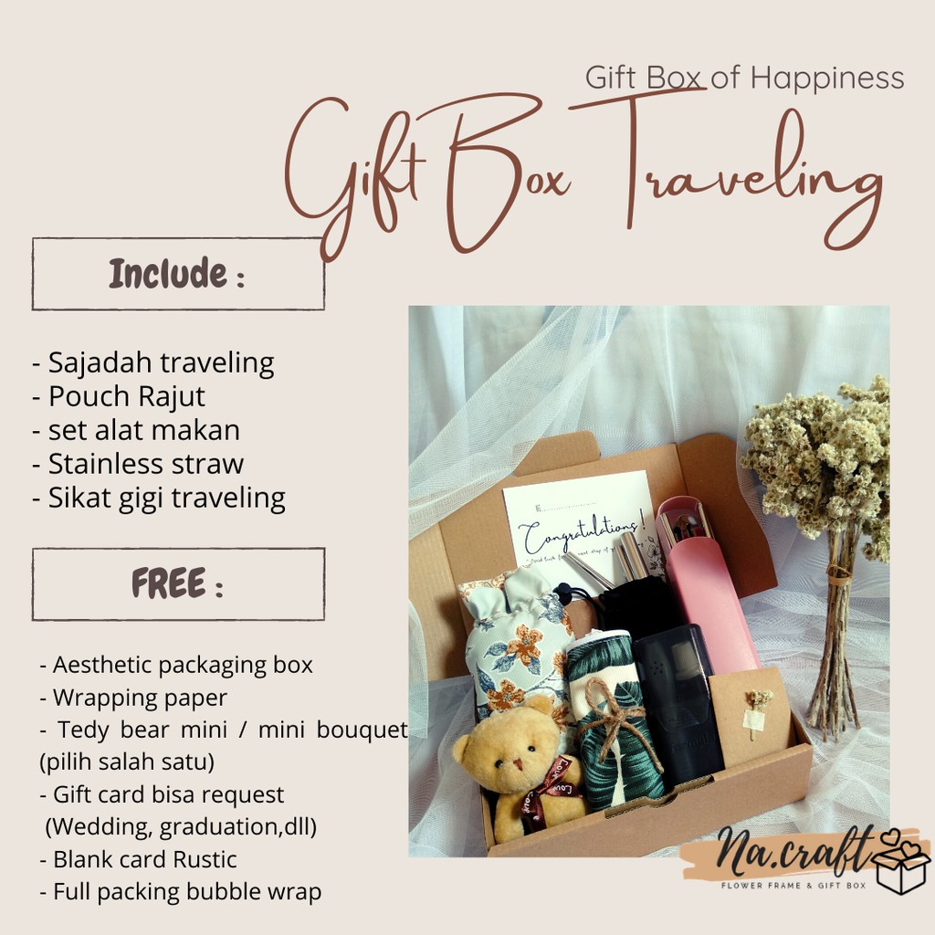 

Gift Box Birtday/ Gift BoxTraveling/ Hampers Traveling/ Kado Ultah Cewek/ Kado Wisuda Unik/ Hadiah Wisuda