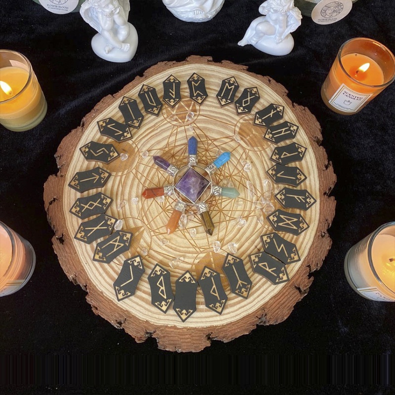 SIY  Runes Symbol Cards Dice Crystal Epoxy Resin Mold for Table Gaming Viking Treasure Circle Divination Board Silicone Mould