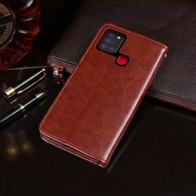 Flip Case Samsung Galaxy A21s A 21s Flipcase Premium Leather Casing Cover Sarung Wallet Tas Dompet H