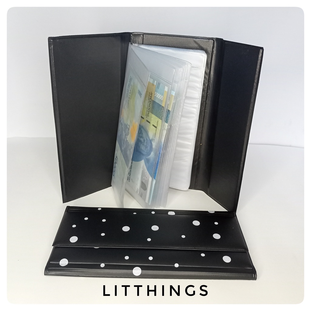 Litthings-Wallet Organizer Dompet Disiplin Keuangan Dompet Pintar Pengatur Keuangan Bulanan Motif Polkadot