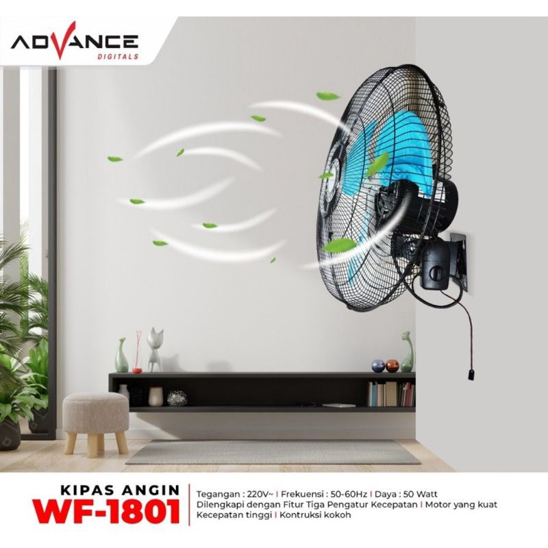 Wall Fan / Kipas Angin Dinding Advance WF-1801 Besi 18&quot;