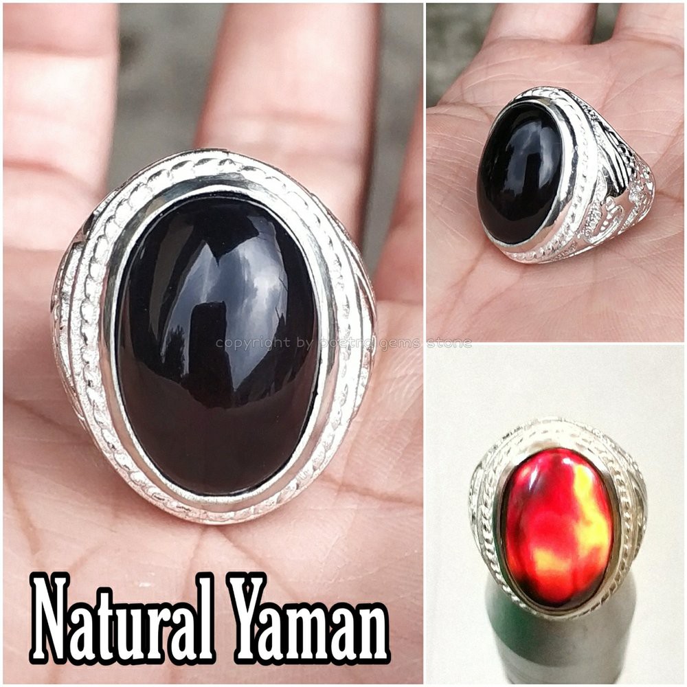 CINCIN BATU AKIK NATURAL YAMAN WULUNG MERAH KRISTAL