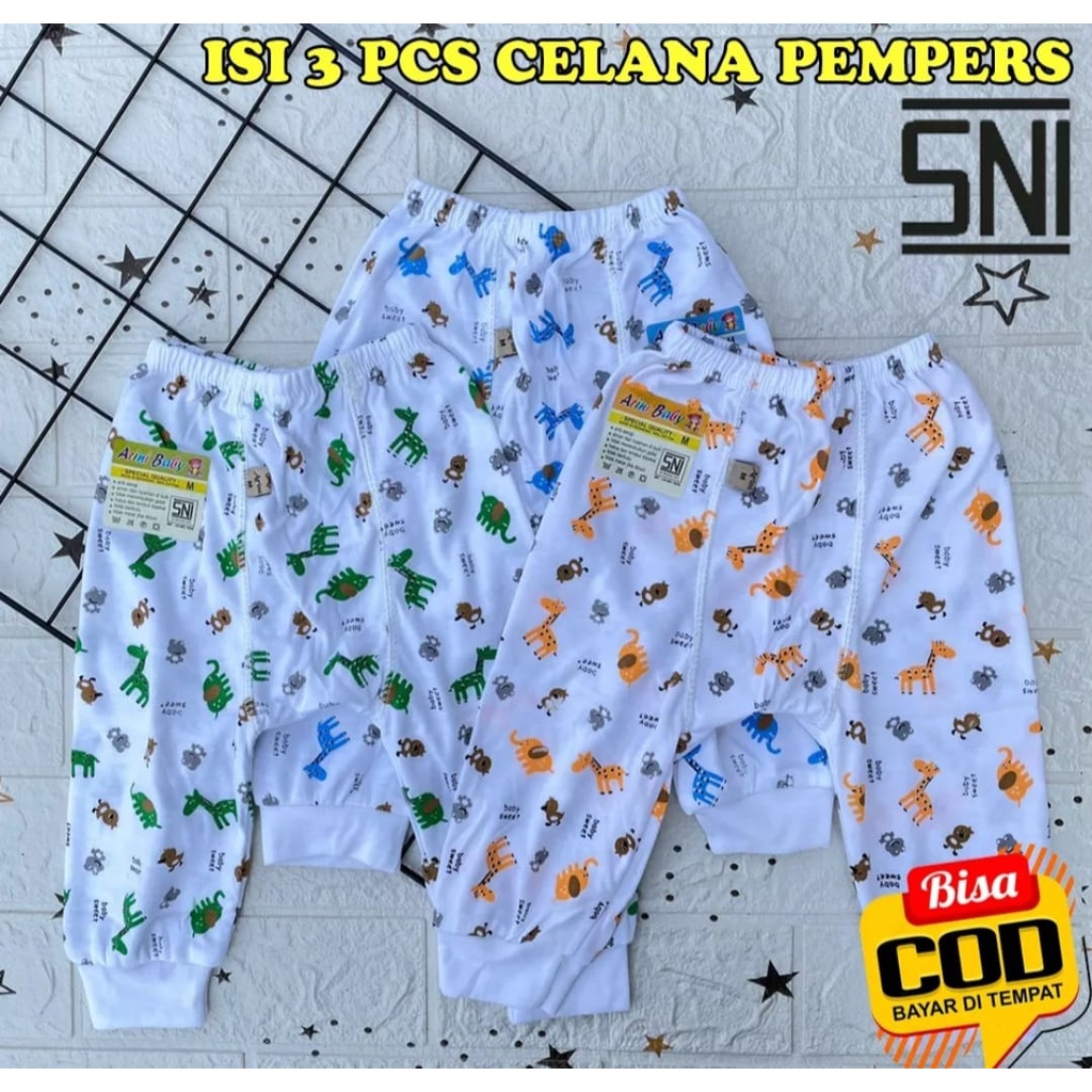 3 Pcs Celana Bayi Celana Bawahan Bayi Celana Pempers Bayi Asyam Baby