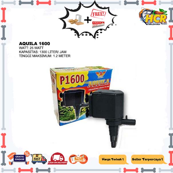 AQUILA 1600 Pompa Celup Pompa Aquarium Pompa Hidroponik Aquila P-1600