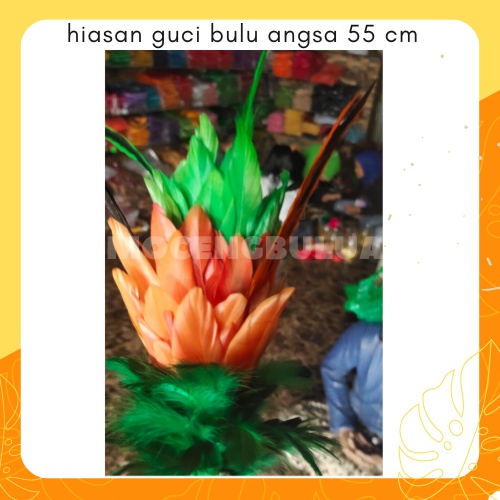 KEMOCENG BULU ANGSA PANJANG 55 CM - HIASAN GUCI DEKORASI HIASAN DINDING RUMAH KEKINIAN MURAH