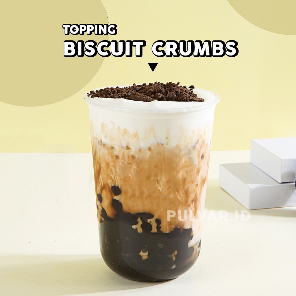 TOPPING BISCUIT  CRUMB / REMAHAN BISCUIT / TOPPING BLACK CRUMBS / REMAHAN CRUMB HALUS / BISCUIT CRUMB KASAR 250GR