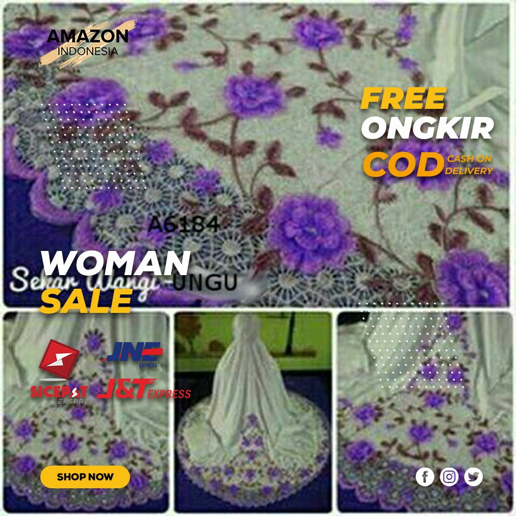 MUKENA WANITA DEWASA WARNA PURPLE BAHAN SUTRA PREMIUM DINGIN TEBAL GOOD QUALITY BANYAK DICARI MURAH