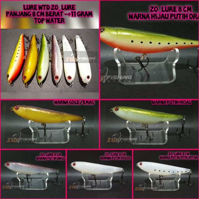 Lure WTD (walking the dog) 8 cm berat -+11 gram top water bahan lem tembak zo lure