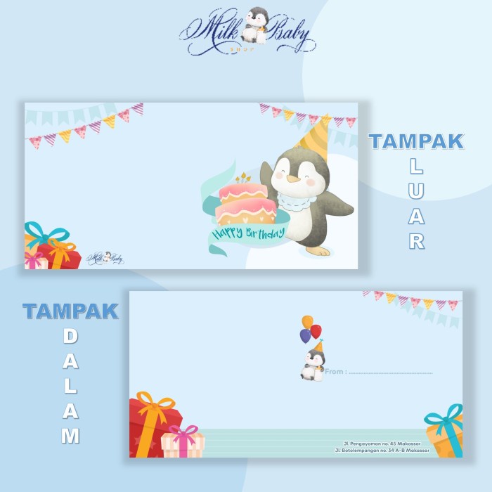 

Kartu Ucapan Milk Baby Shop HAPPY BIRTHDAY