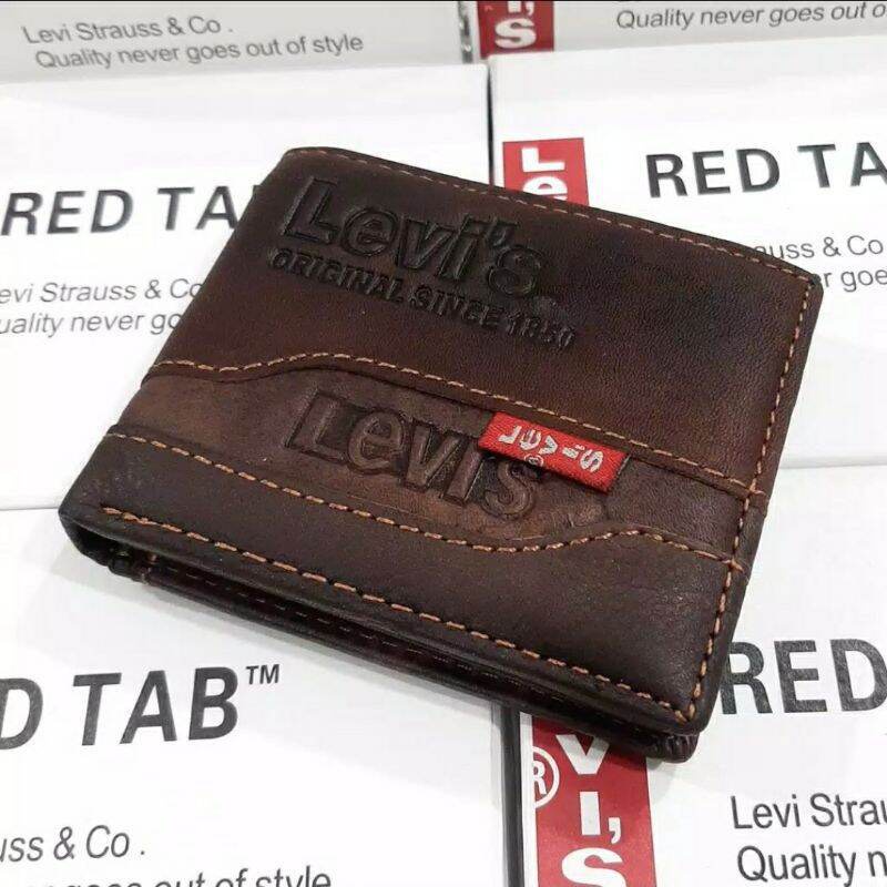 DOMPET PRIA FULL KULIT ASLI/DOMPET KULIT ASLI REAL PICT 100% / Dompet Kulit Pria Dompet Resleting dalam, Dompet mewa Lipat / 0DOMPET KULIT PRIA ASLI RED TAB