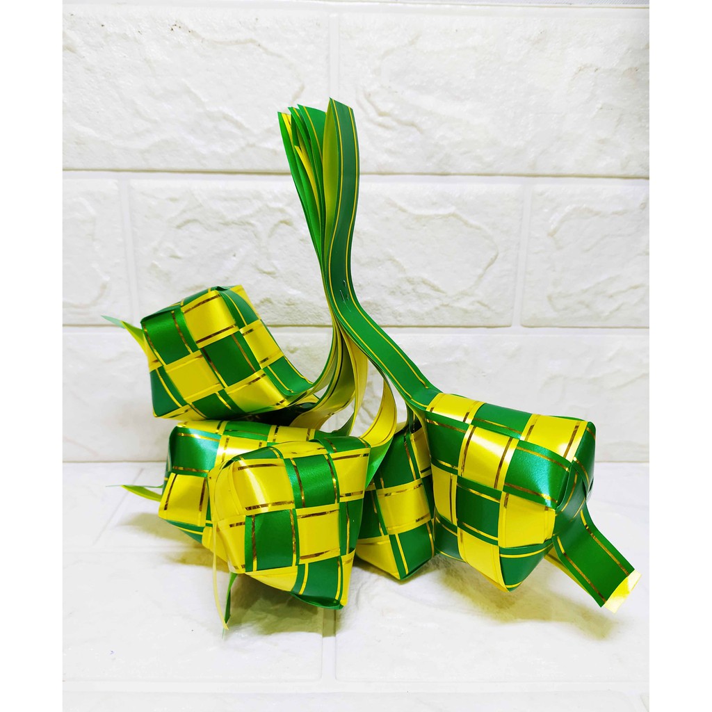 ( 6 pcs) Ketupat enam - ketupat  Sedang Ketupat Lebaran Hijau Kuning