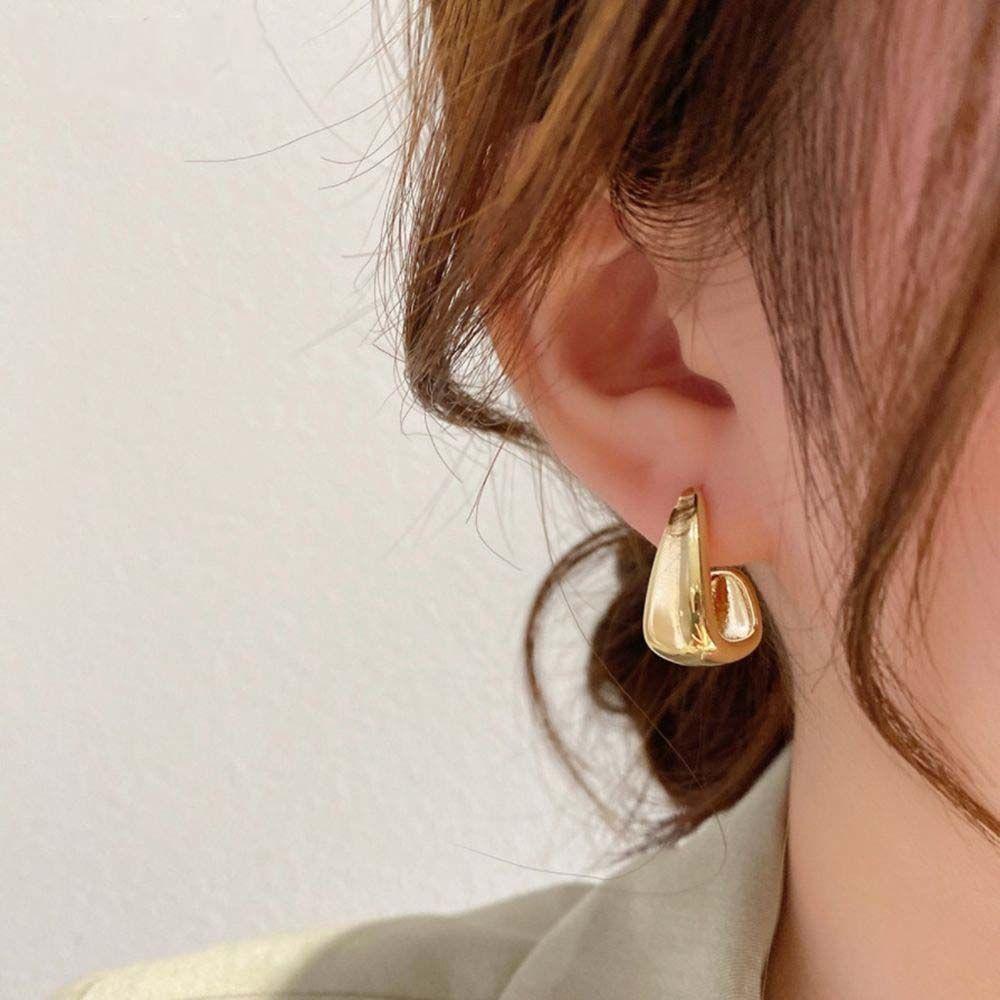 Anting Perak AUGUSTINA Anting Unik Vintage Wanita Emas Fashion Earrings Metal Female Ear Studs