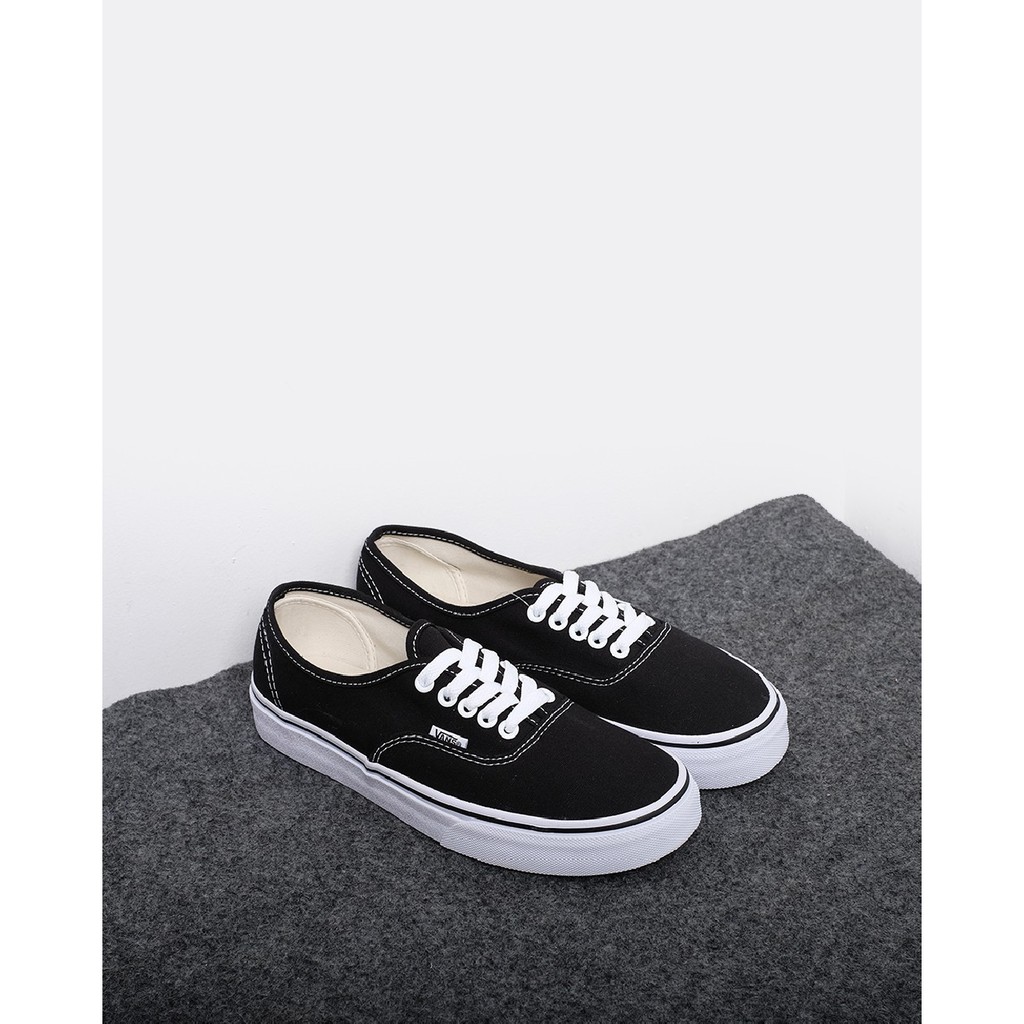 black and white authentic vans womens
