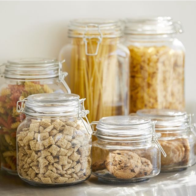 Jar Kaca / Toples Kaca Makanan Kedap Udara dengan Lock Besi