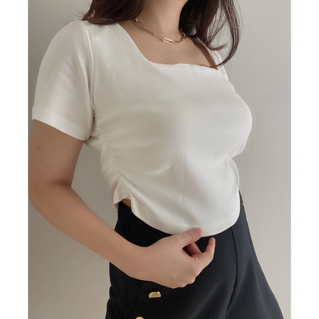 (COD) OH Fashion Jolie T-Shirt Serut Square #0433