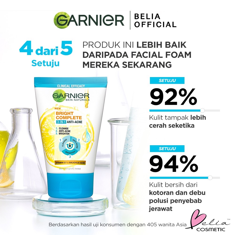 ❤ BELIA ❤ Garnier Bright Complete Anti Acne Series | Clear Up | Serum | Sachet | Face Wash | Masker Wajah | BPOM