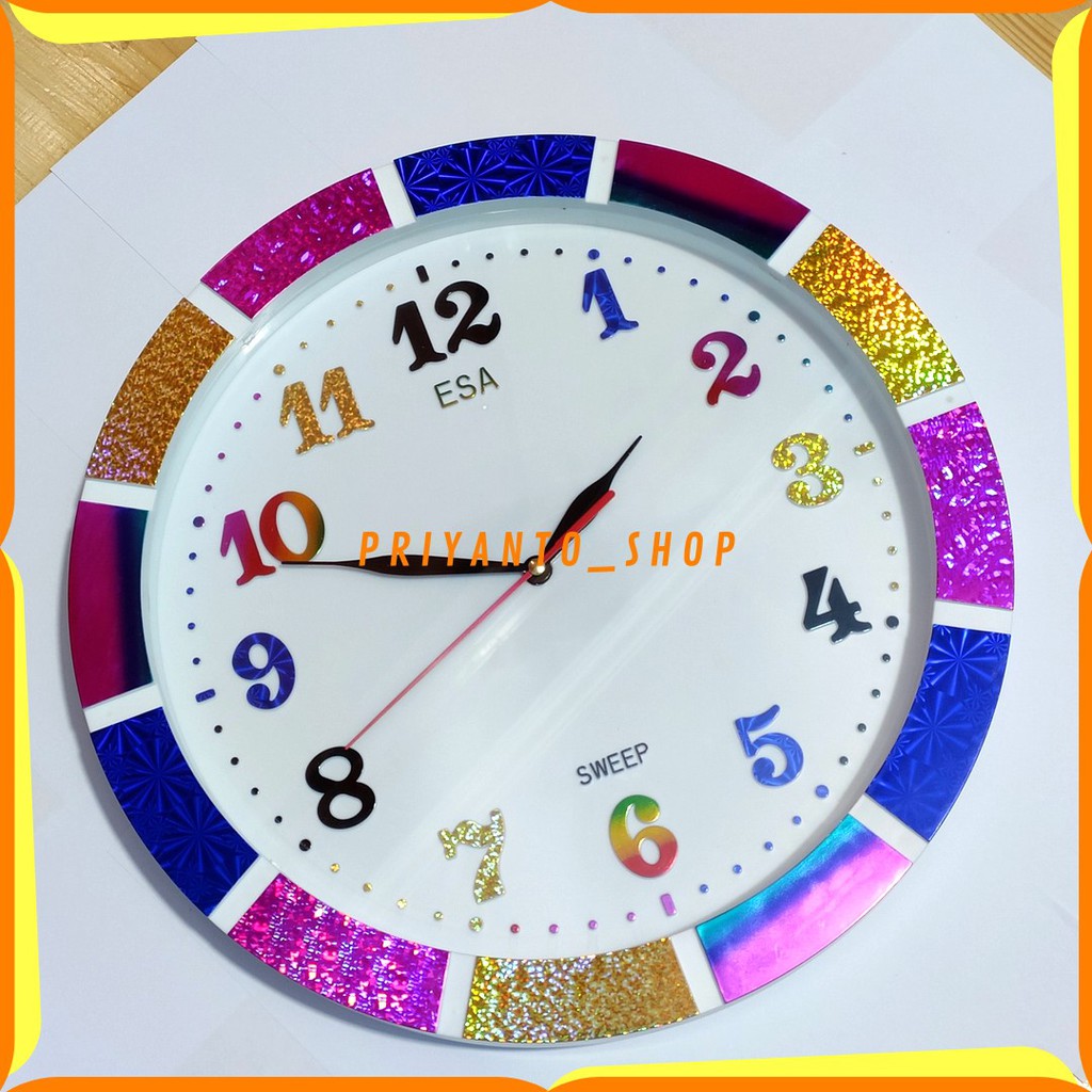 Termurah Jam dinding 563 Full color Limited edition Sweep Autometic halus Tanpa NGorok