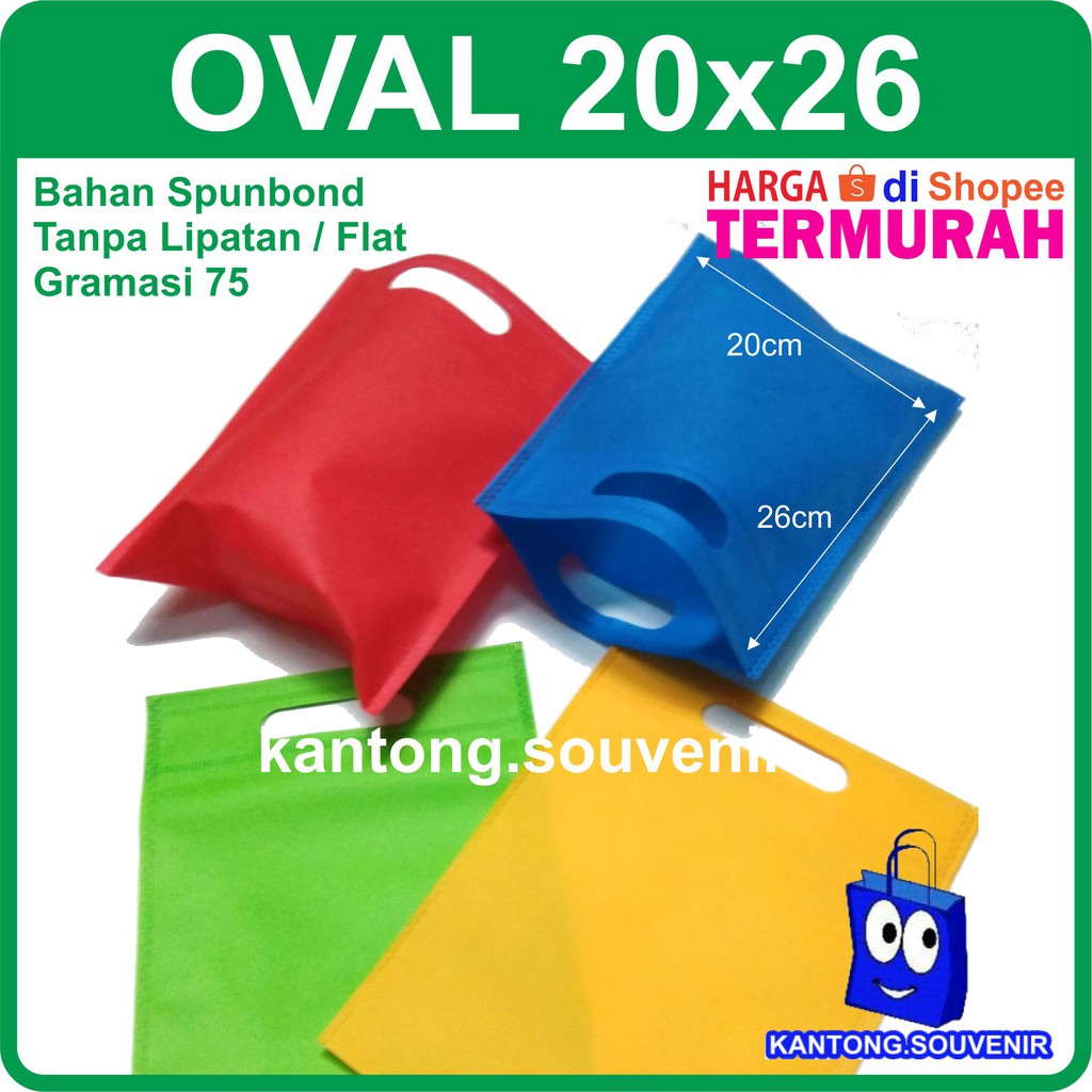 

Oval 20x26 tas spunbond / tas goodie bag / tas goodiebag / tas polosan / tas kain polosan murah