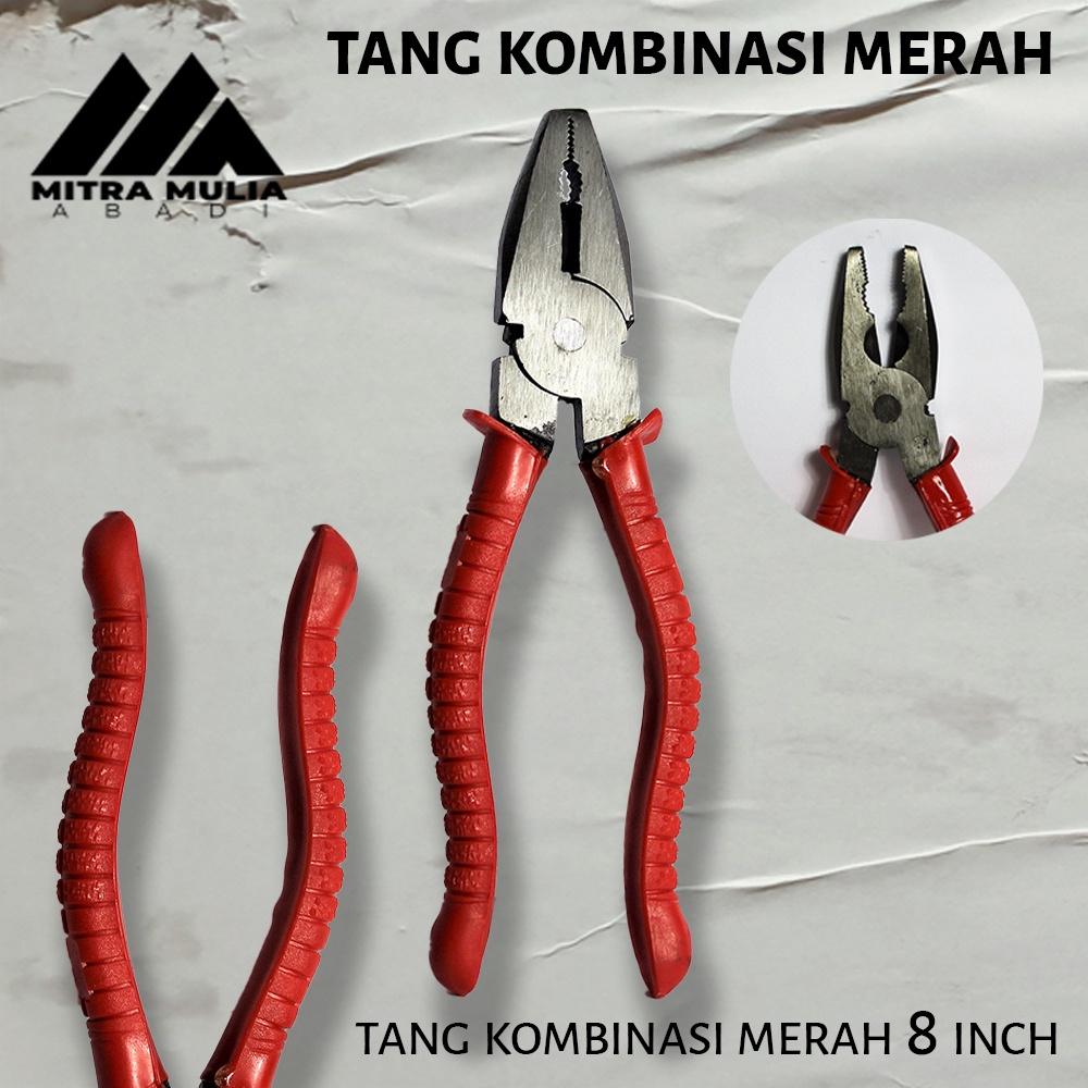 Tang Kombinasi 8 Inci Merah Murah l Tang Karet l Linesman Combination