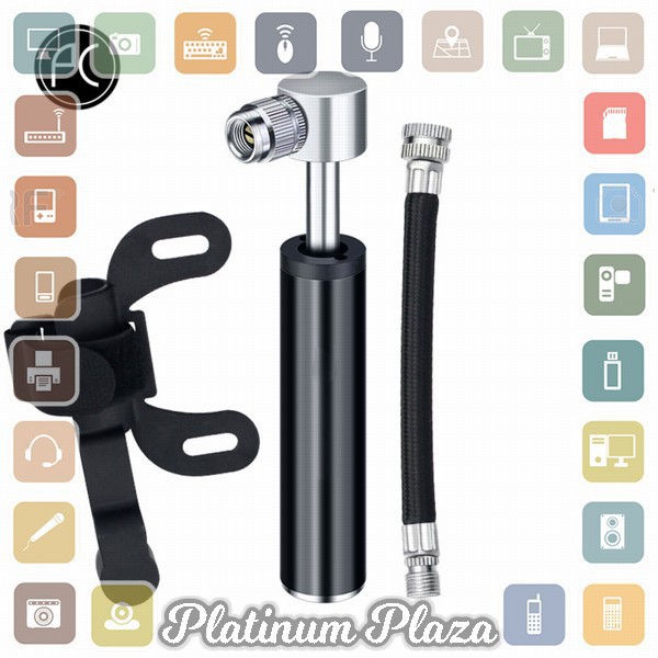 Grab Medan Pompa Manual Ban Sepeda Mini Bike Pump 120 PSI PP-06 DUUTI Hitam Sliver