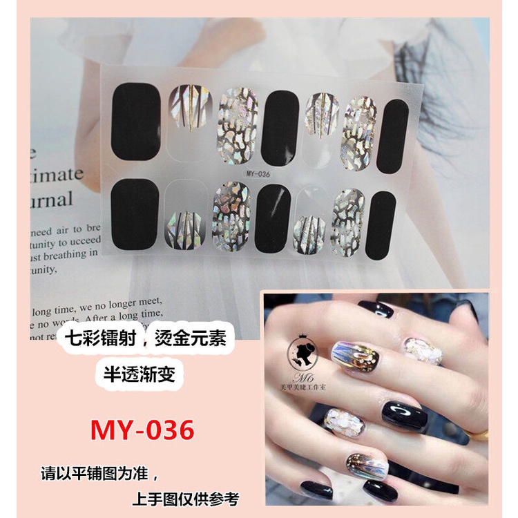 MY 14Pcs/Set Stiker Kuku 3d Desain Bermotif High End Berlian Mutiara Permata Warna-Warni Untuk Tempel Tahan Air Tahan Lama Menicure Stickers Korea Self Adhesive Fashion Sticker kuku Full Aksesoris Dapat Kupas Mudah Digunakan Dan Dilepas Anti Air Nail Art