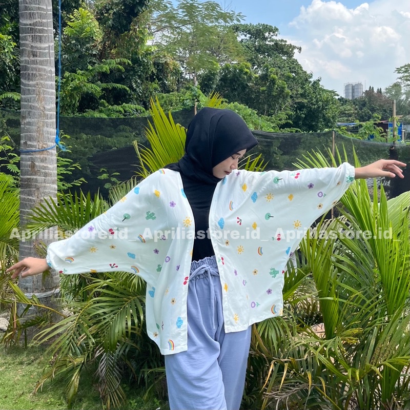 ONE SET KIYOWO OUTER / CRINKLE PANTS-R white blue karet