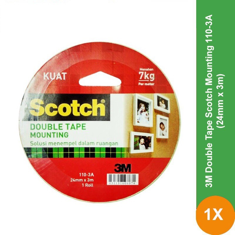 Mounting Double Tape Size 24 mm x 3 mm 3M Scotch 110 - 3A (PCS)