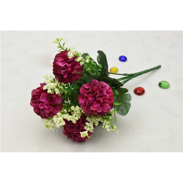 COD BUNGA DANDELION  BUNGA TANGKAI PLASTIK BUNGA ARTIFISIAL BUNGA PAJANGAN BUNGA HIASAN BT9014-RED WINE